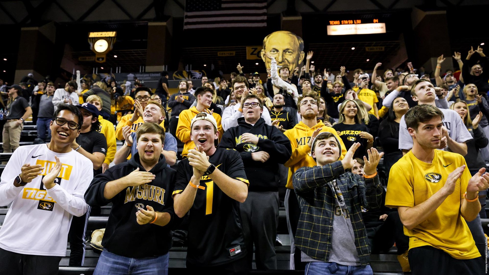 student section crowd in Mizzou Arena