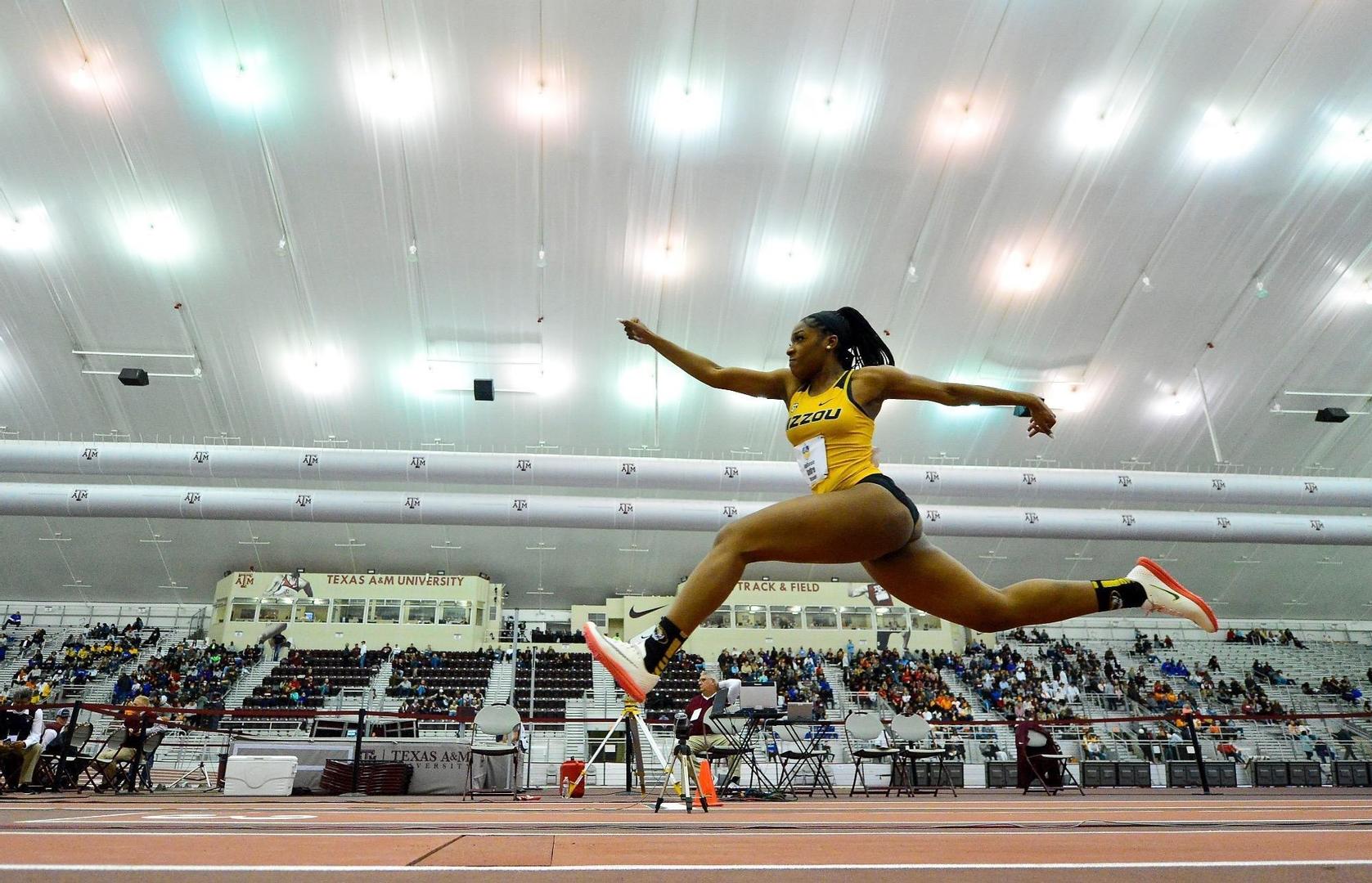 Euphenie Andre Mizzou Tigers at SEC Indoor Championships in College Station, TX. on Saturday, February 26, 2022. (Photo by Jeff Curry)